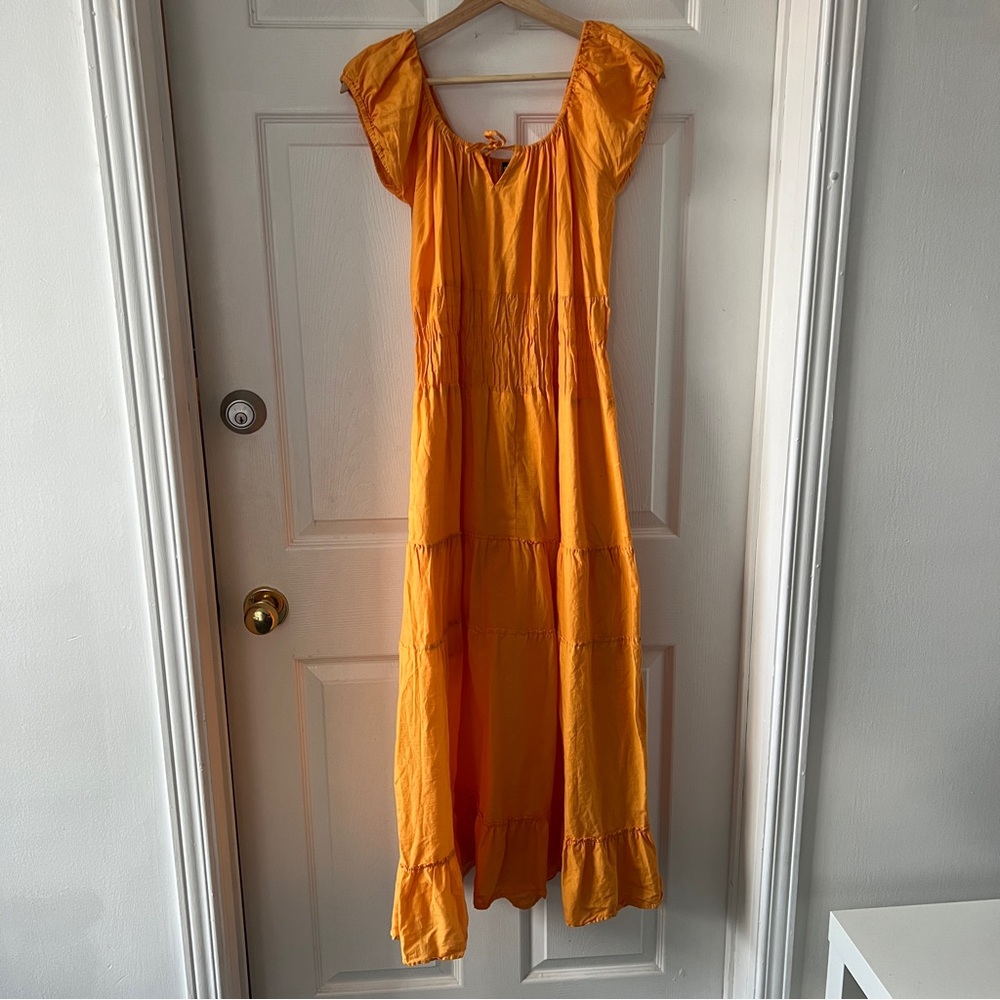 Vibrant Orange Maxi Dress